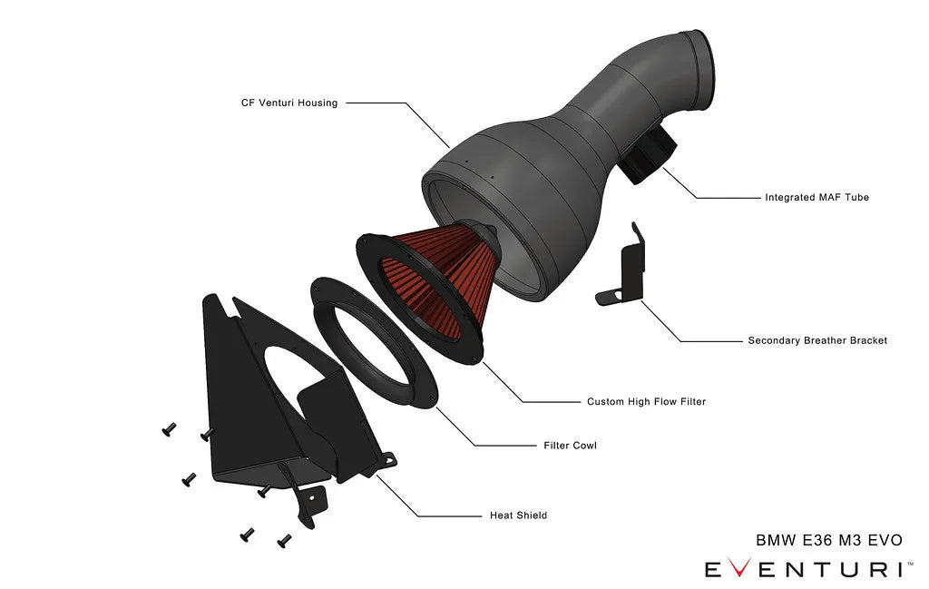 Eventuri Carbon Fibre Intake BMW M3 E36 S50 B30 B32